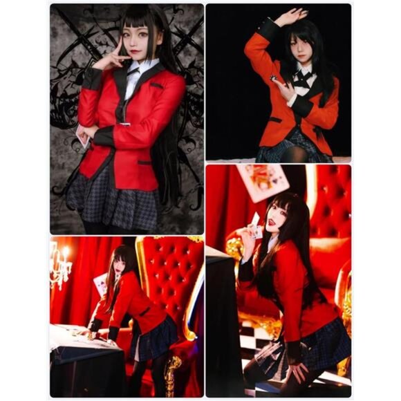 Yumeko Jabami Costume School Uniforms Anime Cosplay Party Full Set - Picture 2 of 7